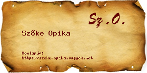 Szőke Opika névjegykártya